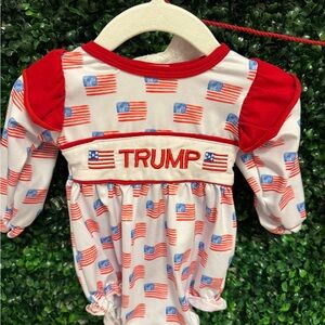 Patriotic Baby Romper with Flag Print Trump
